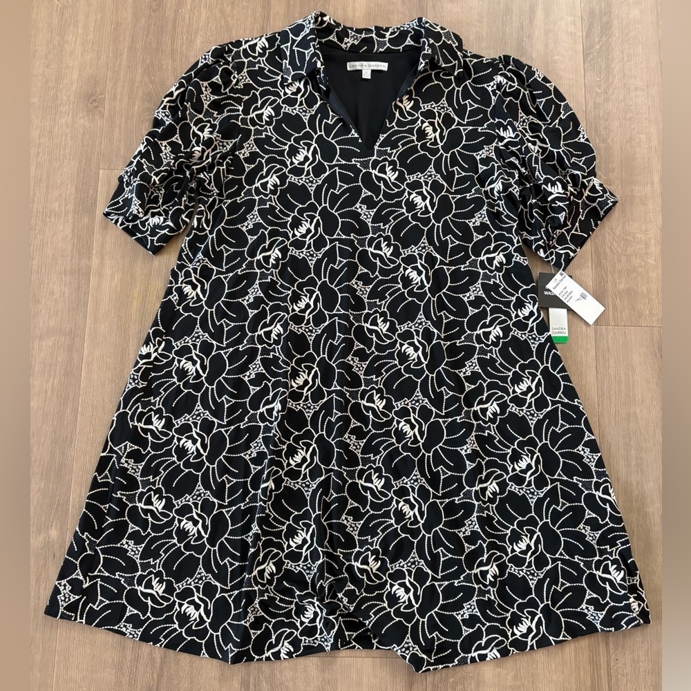 NWT Puff Sleeve Floral Swing Mini Dress - Picture 2 of 8